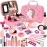 Flybay Kids MakEUp Kit For Girls, Washable MakEUp Set For Girl, Real Play MakEUp Toys, Pretend MakEUp Kit Girls Gift Toys With Cute Cosmetic Case For 5 6 7 8 Years Old Girls.