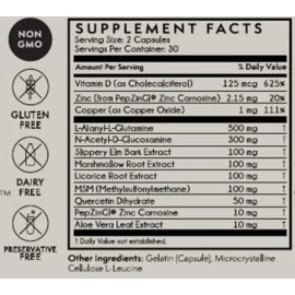 TERRA ORIGIN Healthy Gut Capsules with Vitamin D | 60 Capsules | Digestive Support, intestinal Permeability, IBS, Bloating, Gas and Constipation* 30 Servings/60 Capsules