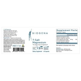 Biogena 7-Salt Magnesium Complex - Magnesium Supplement with 7 Magnesium Forms - bisglycinate, Malate, Citrate, Oxide, glycerophosphate, gluconate and Carbonate I High Absorption