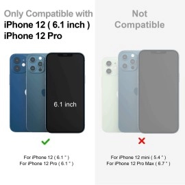 SURPHY Leather Case Compatible with iPhone 12 Case iPhone 12 Pro case 6.1 inch, Premium PU Leather Case Cover (with Metallic Buttons & Microfiber Lining) for iPhone 12 iPhone 12 Pro, Midnight Blue