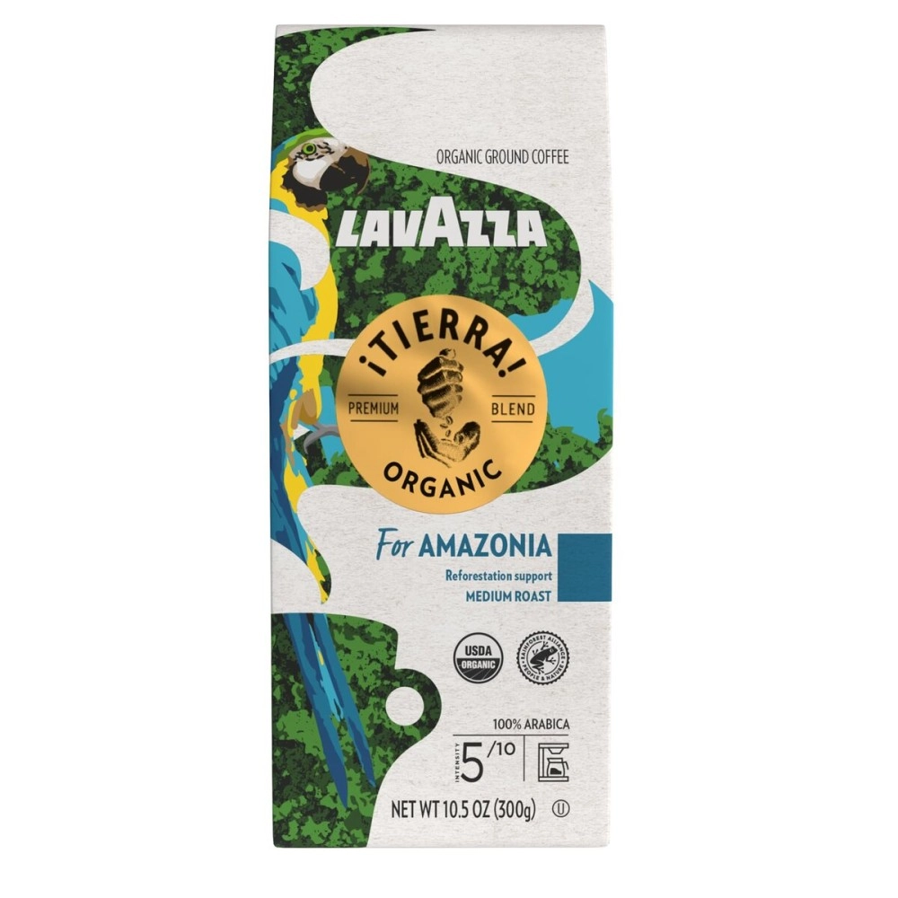 Lavazza Tierra for Amazonia Ground Coffee, Medium Roast, 100% Arabica, 10.5 oz Bag (Pack of 1)