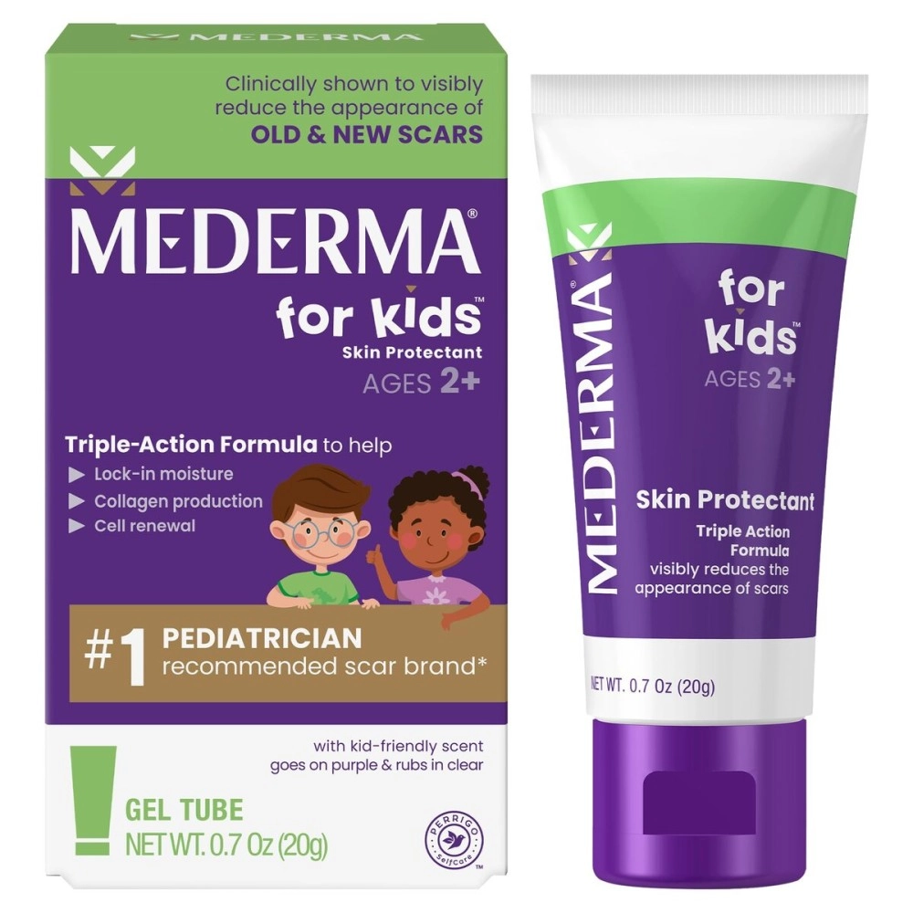 Mederma Scar Gel for Kids, Reduces the Appearance of Scars, 1 Pediatrician Recommended, Goes on Purple, Rubs in Clear, Kid Friendly, Grape Scent, 0.70 Oz