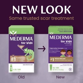 Mederma Scar Gel for Kids, Reduces the Appearance of Scars, 1 Pediatrician Recommended, Goes on Purple, Rubs in Clear, Kid Friendly, Grape Scent, 0.70 Oz