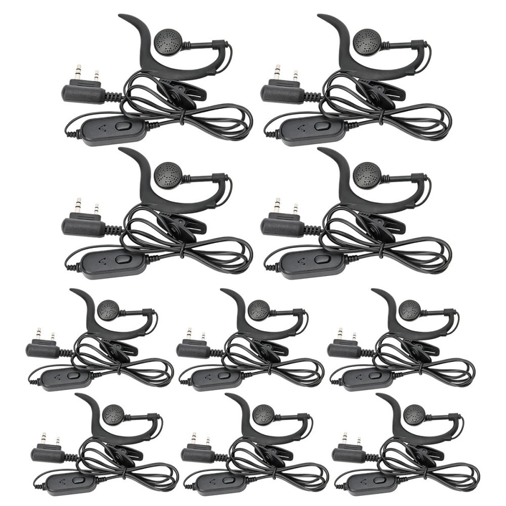 BaoFeng Walkie Talkie Earpiece with Mic 2 Pin K Port Headset for UV-5R BF-888S UV-82 UV-S9 UV5RA UV5RE F8+ KG-UV8D UV6D Etc (10Pack)