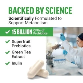 Force Factor ProbioSlim Extra Strength, Probiotic Supplement for Women and Men with 30 Billion CFUs and Green Tea Extract for Gut Health Support, Bloating and Gas Relief, 120 Count (Pack of 2)