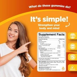 DHA Omega 3 Gummies for Adults - Delicious Vegetarian Omega 3 Supplement and Natural Gummy Vitamin with Plant Based Omega 3 6 9 - Chia Seed Based EPA DHA Omega 3 Supplement with Essential Fatty Acids