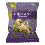 The Ginger People GIN GINS Sweet Chewy Candy - Anti-Nausea and Digestion Aid, Individually Wrapped Healthy Candy - Sweet Gummies, Large 1 lb Bag (16 oz) - Pack of 1 (16 oz)
