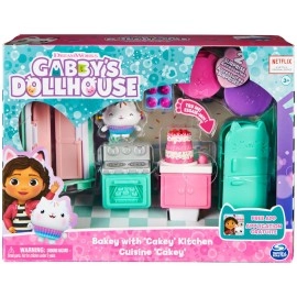 Gabby\'s Dollhouse with Cakey Kitchen with Figure and 3 Accessories,3 Furniture and 2 Deliveries for Kids