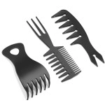 Patelai 3 Pieces Hair Stylists Styling Comb Set, Includes Texturizing Comb Tri-Comb Double Side Brushes Hair Pick Wide Tooth Hair Comb Shaping and Teasing Wet Combs Tools for Long, Thick, Curly Hair