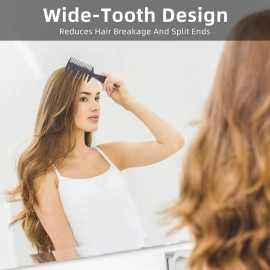 Patelai 3 Pieces Hair Stylists Styling Comb Set, Includes Texturizing Comb Tri-Comb Double Side Brushes Hair Pick Wide Tooth Hair Comb Shaping and Teasing Wet Combs Tools for Long, Thick, Curly Hair