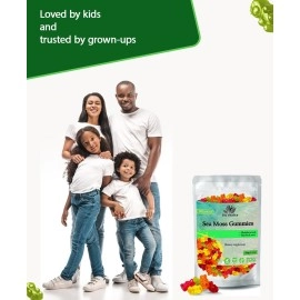 BIO VITALICA Sea Moss Gummies - Irish sea Moss raw Organic, Bladderwrack, Burdock Root. Contains Sea Moss Gel and Powder. Superfoods for Vegan, Keto and Dr Sebi Diet. Immune and Energy Boosting.
