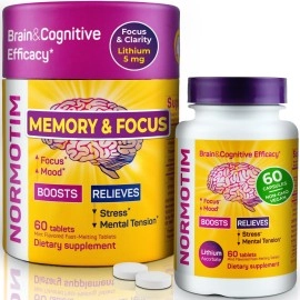 Brain Supplements for Memory and Focus - Powerful Memory Vitamins for Women & Men - Memory Pills with Lithium Supplements, Ascorbate, B1, B6 - Mood & Clarity Booster - 60 Tablets