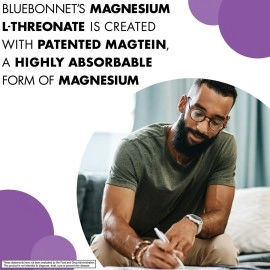 Bluebonnet Nutrition Magnesium L-Threonate, for Cognitive Function and Mood, Soy-Free, Gluten-Free, Non-GMO, Dairy-Free, Kosher, Vegan, 90 Vegetable Capsules, 30 Servings
