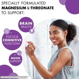 Bluebonnet Nutrition Magnesium L-Threonate, for Cognitive Function and Mood, Soy-Free, Gluten-Free, Non-GMO, Dairy-Free, Kosher, Vegan, 90 Vegetable Capsules, 30 Servings
