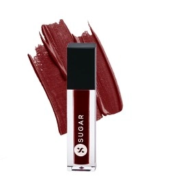 SUGAR Cosmetics Smudge Me Not Liquid Lipsticks for Women | Transferproof & Waterproof | Lasts 12+ Hours | Matte Lipstick | 1.1ml - 01 Brazen Raisin