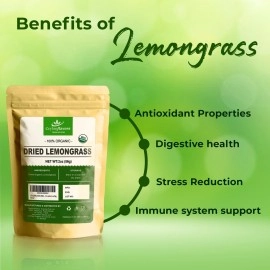 Organic premium grade dried lemon grass cut, harvested from a organic farm in Sri Lanka 2 oz/56g