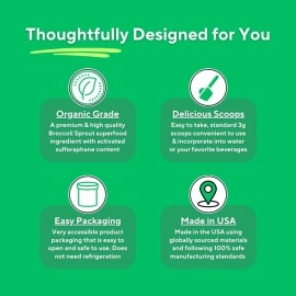 Vitapia Organic Broccoli Sprout Powder - High in Sulforaphane & Antioxidant, Anti-inflammatory, Immune, Cognitive Health Support - 30 Day Supply - Non GMO & Gluten Free, 33 Servings (Pack of 1)