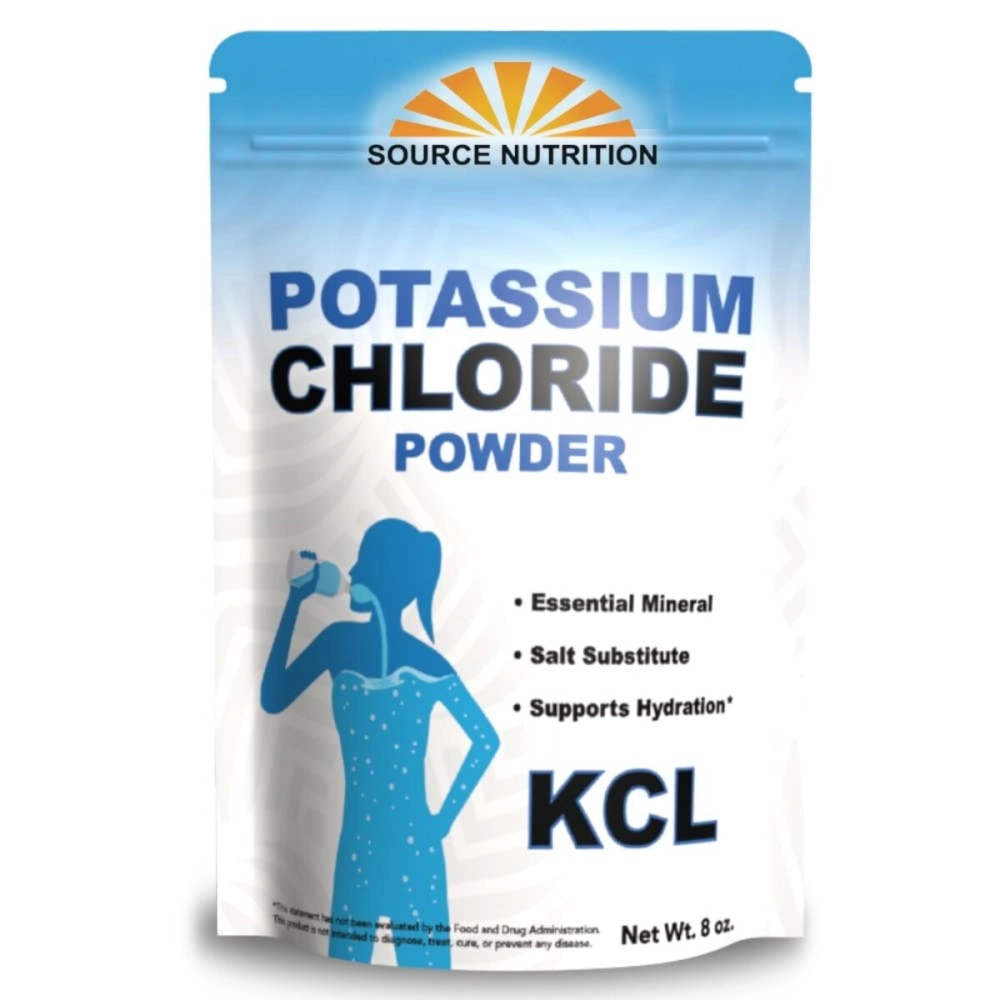 TradeKing Source Nutrition Potassium Chloride Powder - Supports Hydration and Fluid Levels, Table Salt Substitute, Excellent Source of Potassium - KCL Supplement (8 oz.)