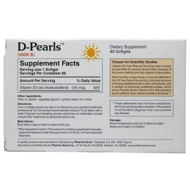 D-Pearls Vitamin D3 5000 IU (125mcg) | Easy-to-Swallow | Chosen for Major Immune Study [1] | Active Vitamin D Supplement in Cold-Pressed Olive Oil for Immune Support, Teeth, Muscle and Bone Health