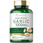 Carlyle High Allicin Garlic Supplement | 180 Caplets | Odorless Garlic Pills | Vegetarian, Non-GMO, Gluten Free |