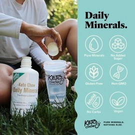 Keto Chow Daily Minerals Drops | Sodium, Magnesium, Potassium & Trace Mineral Supplements | Promotes Electrolyte Balance | Perfect for Keto Diet and Intermittent Fasting | On The Go Container | 2oz