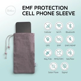 HALSA EMF Protection Phone Sleeve, EMF Blocking Carrying Case, Cell Phone Pouch. High Shielding Efficiency, Fits in Pocket or Purse. Fits Most Phones. 4x 8 Size. Grey