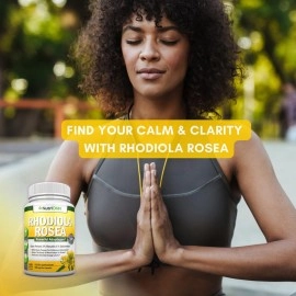 NutriONN Rhodiola Rosea - 500mg - 180 Vegan Capsules - 3% Rosavin 1% Salidroside Extract - Non-GMO - with Black Pepper for Enhanced Absorption - 6 Month Supply - Supplement for Energy & Stamina