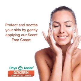 Glycerin Unscented Cream Deep Soothing Moisturizer to Dry, Itchy, and Dehydrated Skin. Made specially for those with Fragrance Intolerance after Radiotherapy and Chemotherapy. 4 OZ. MADE IN USA