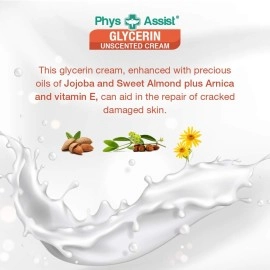 Glycerin Unscented Cream Deep Soothing Moisturizer to Dry, Itchy, and Dehydrated Skin. Made specially for those with Fragrance Intolerance after Radiotherapy and Chemotherapy. 4 OZ. MADE IN USA