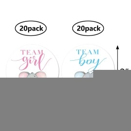 MAGJUCHE Elephant Gender Reveal Stickers, 40 2 Inch Team Girl Team Boy Baby Shower Party Sticker Labels