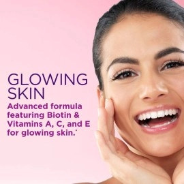 Nature\'s Bounty Optimal Solutions Advanced Hair, Skin & Nails Jelly Beans with Biotin, Mixed Fruit Flavor, 180 Count