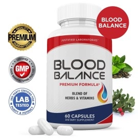 Justified Laboratories Blood Balance Advanced Formula 620MG Formula All Natural Cardiovascular Support Supplement Pills 60 Capsules