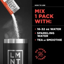Drink LMNT Keto Electrolyte Powder Packets | Paleo Hydration Powder | No Sugar, No Artificial Ingredients | Watermelon Salt | 30 Stick Packs
