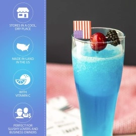 Arctic Slushy Frozen Slushie Syrup Mix - New York Flavored Syrups for Ice Drink Machines, Blenders - DIY, Commercial Blended & Icy Beverage Flavoring - Half-Gallon, Makes 40 Cups (Blue Raspberry)