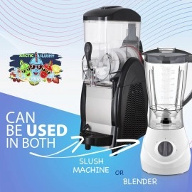 Arctic Slushy Frozen Slushie Syrup Mix - New York Flavored Syrups for Ice Drink Machines, Blenders - DIY, Commercial Blended & Icy Beverage Flavoring - Half-Gallon, Makes 40 Cups (Blue Raspberry)