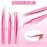 High Precision Lash Tweezers Set 6 Pack Stainless Steel Eyelash Extension Tweezers for Classic, Volume, Mega Volume Lashes, Facial Hair, Eyebrow, Hair Removal, Crafting Making(Pink)