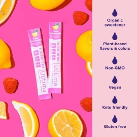 Ultima Replenisher Daily Electrolyte Powder Drink Mix - Pink Lemonade, 20 Stickpacks - Hydration Packets with 6 Electrolytes and Trace Minerals - Keto Friendly, Vegan, Non-GMO and Sugar-Free