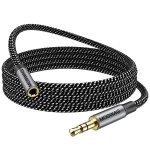 MOSWAG 10FT/3Meter 3.5mm Extension Cable Audio Male to Female Stereo Extension Adapter Nylon Braided Cord Compatible for Home/Car Stereos Smartphones Headphones Tablets Media Players and More 