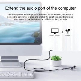 MOSWAG 10FT/3Meter 3.5mm Extension Cable Audio Male to Female Stereo Extension Adapter Nylon Braided Cord Compatible for Home/Car Stereos Smartphones Headphones Tablets Media Players and More 