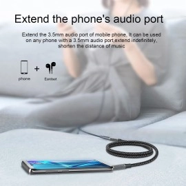 MOSWAG 10FT/3Meter 3.5mm Extension Cable Audio Male to Female Stereo Extension Adapter Nylon Braided Cord Compatible for Home/Car Stereos Smartphones Headphones Tablets Media Players and More 