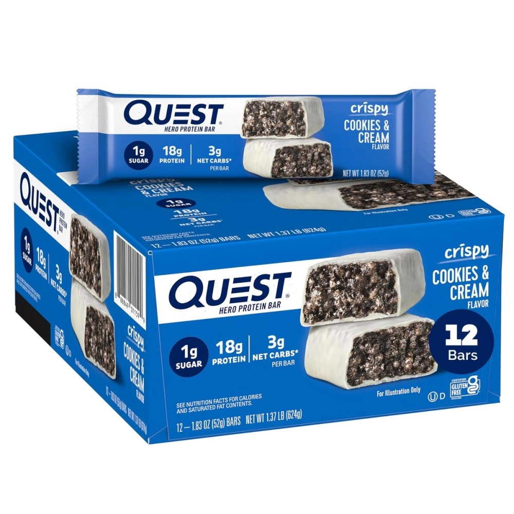 Quest Nutrition Cookies & Cream Hero Bar - 12 Count
