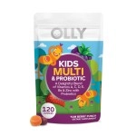 OLLY Kid\'s Multivitamin + Probiotic Gummy, Vitamins A, C, D, E, B, Zinc, Digestive Support, Chewable Supplement, Berry Flavor, 60 Day Supply - 120 Count Pouch