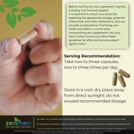Zenmen Monolaurin Capsules Supplements - Long Haul, Tick Bite Immune Support - Potent Complex with Lauric Acid, Astragalus, Cats Claw, Beta Glucan, Olive Leaf