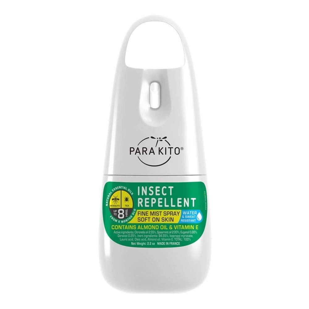 PARAKITO Mosquito, Ticks & Insect Spray- DEET Free, Citronella Essential Oil, Water & Sweat Resistant, Mosquito Bite Protection in Camping, Hiking, Travel Outdoor Activities (2.2oz)