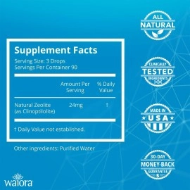 Waiora NCD2 Activated Best Pure Zeolite Liquid Drops - Natural Body Cleanse & Immune Support with Zeolite Clinoptilolite Liquid, pH Balance Formula, All-Natural - 1 Bottle (0.5 oz.), 90 Servings