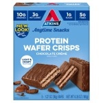 Atkins Snack Wafer, Chocolate Crme Flavor, 5 Pack (36g Per Bar) - Low Carb, Keto Friendly, High Protein Snack