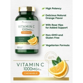 Carlyle Vitamin C Chewables | 1000mg | 180 Chewable Tablets | Vegetarian | Non-GMO, Gluten Free