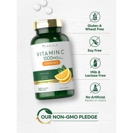 Carlyle Vitamin C Chewables | 1000mg | 180 Chewable Tablets | Vegetarian | Non-GMO, Gluten Free