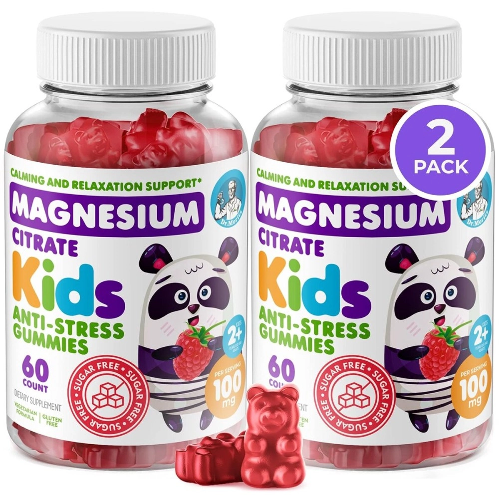 DR. MORITZ Kids Magnesium Gummies Sugar-Free - Calm Magnesium Gummies Supplement for Children, Sugar-Free Magnesium Calm Chews for Kids & Adults