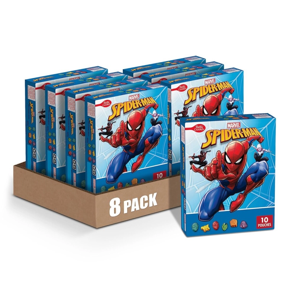 Betty Crocker Spiderman Fruit Flavored Snacks, Treat Pouches, Gluten Free, 10 ct (Pack of 8)